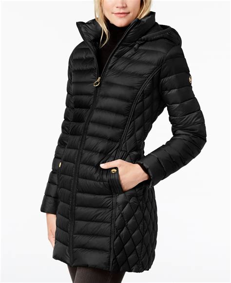 michael michael kors packable hooded down coat|Michael Kors packable puffer jacket.